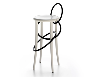 CIRQUE - High wooden barstool by Wiener GTV Design - view 2